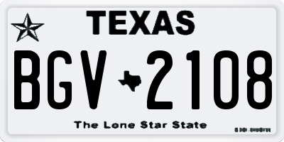 TX license plate BGV2108
