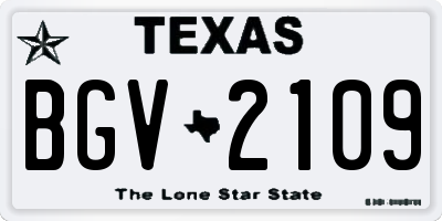 TX license plate BGV2109