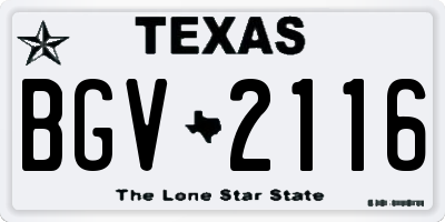 TX license plate BGV2116