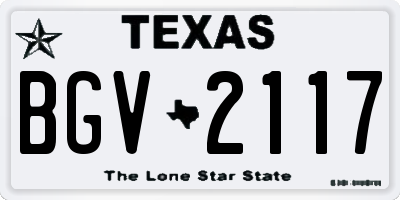 TX license plate BGV2117