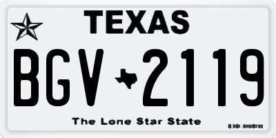 TX license plate BGV2119