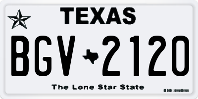 TX license plate BGV2120