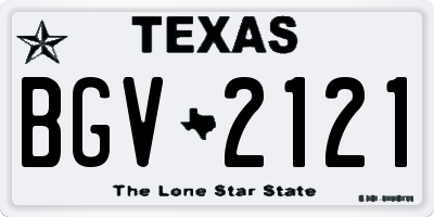TX license plate BGV2121