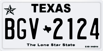TX license plate BGV2124