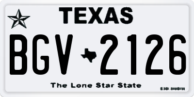 TX license plate BGV2126