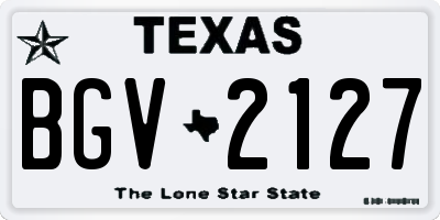 TX license plate BGV2127