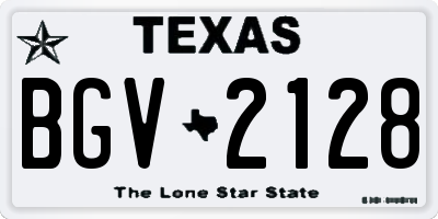TX license plate BGV2128