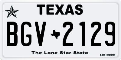 TX license plate BGV2129