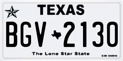 TX license plate BGV2130