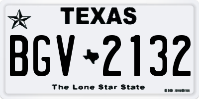TX license plate BGV2132