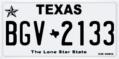TX license plate BGV2133