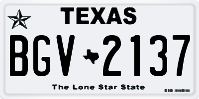 TX license plate BGV2137