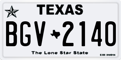 TX license plate BGV2140