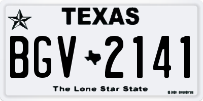 TX license plate BGV2141