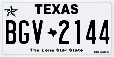 TX license plate BGV2144