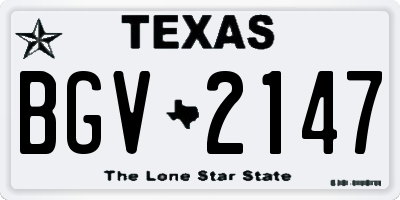 TX license plate BGV2147