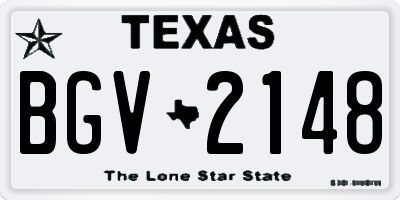 TX license plate BGV2148