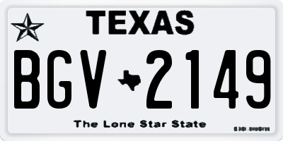 TX license plate BGV2149