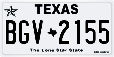 TX license plate BGV2155