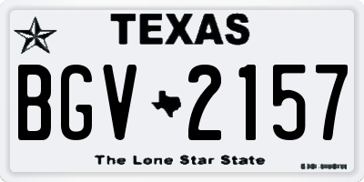 TX license plate BGV2157