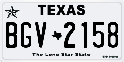 TX license plate BGV2158