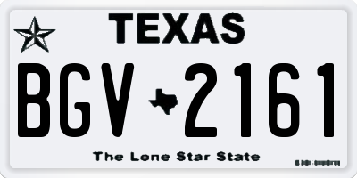 TX license plate BGV2161