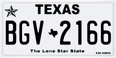 TX license plate BGV2166