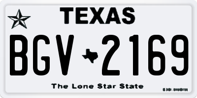 TX license plate BGV2169