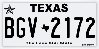TX license plate BGV2172