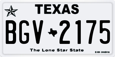 TX license plate BGV2175