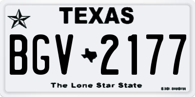 TX license plate BGV2177