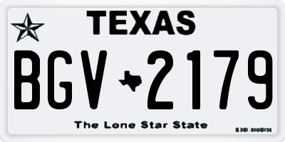 TX license plate BGV2179