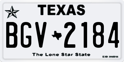TX license plate BGV2184