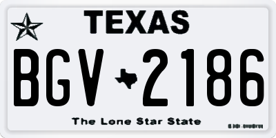 TX license plate BGV2186