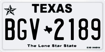 TX license plate BGV2189