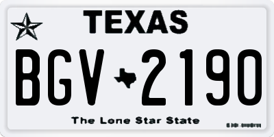TX license plate BGV2190