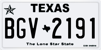 TX license plate BGV2191