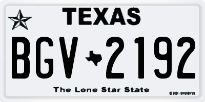 TX license plate BGV2192