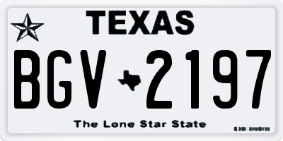 TX license plate BGV2197