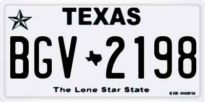 TX license plate BGV2198