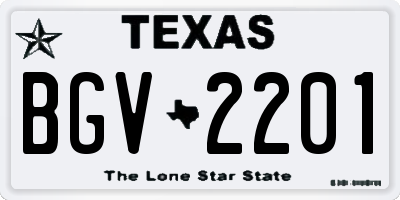TX license plate BGV2201