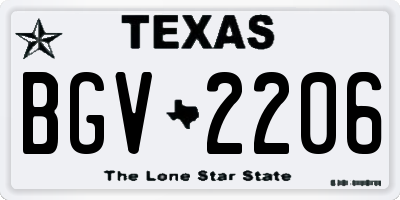 TX license plate BGV2206
