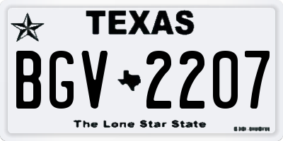 TX license plate BGV2207