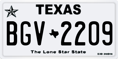 TX license plate BGV2209