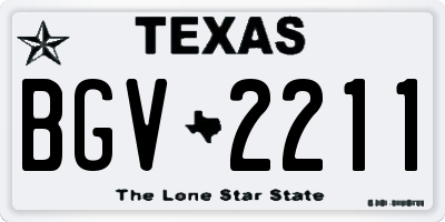 TX license plate BGV2211