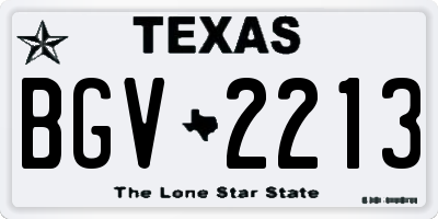 TX license plate BGV2213
