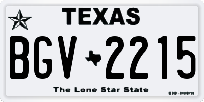 TX license plate BGV2215