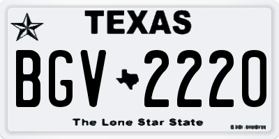 TX license plate BGV2220