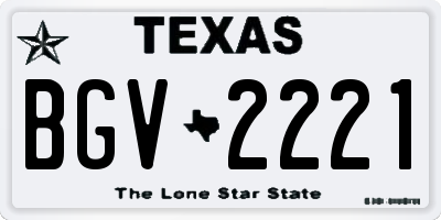 TX license plate BGV2221