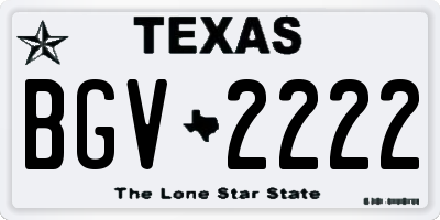 TX license plate BGV2222